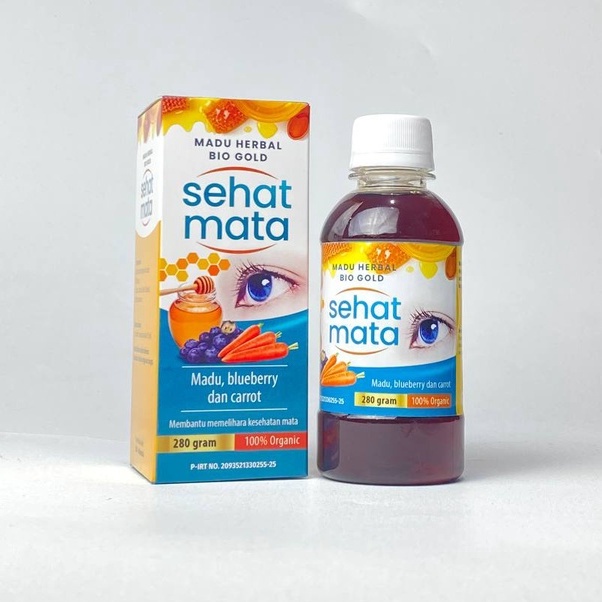 Madu SEHAT MATA Bio Gold Biogold Ekstrak Bilberry Obat Herbal Katarak Minus Plus Silinder Saraf Rabu
