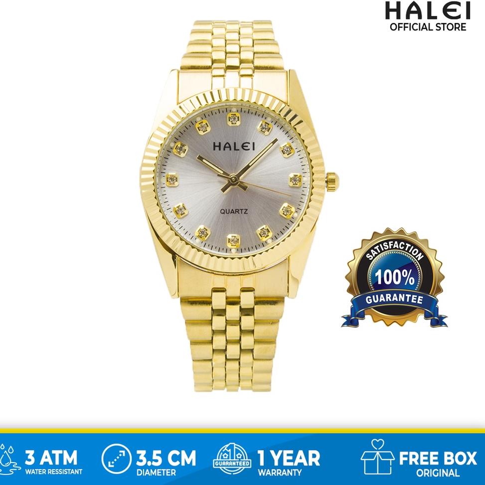 TERLARIS Garansi 1 Tahun Halei watch Official Jam Tangan Wanita Halei Rx Permata Gold 356 - Tahan Ai