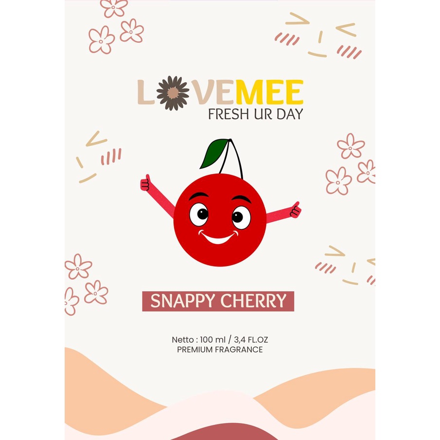 Love Mee Parfum Baju Varian Snappy cherry - Ocean fresh - Sweet strawberry - Sakura 100ml