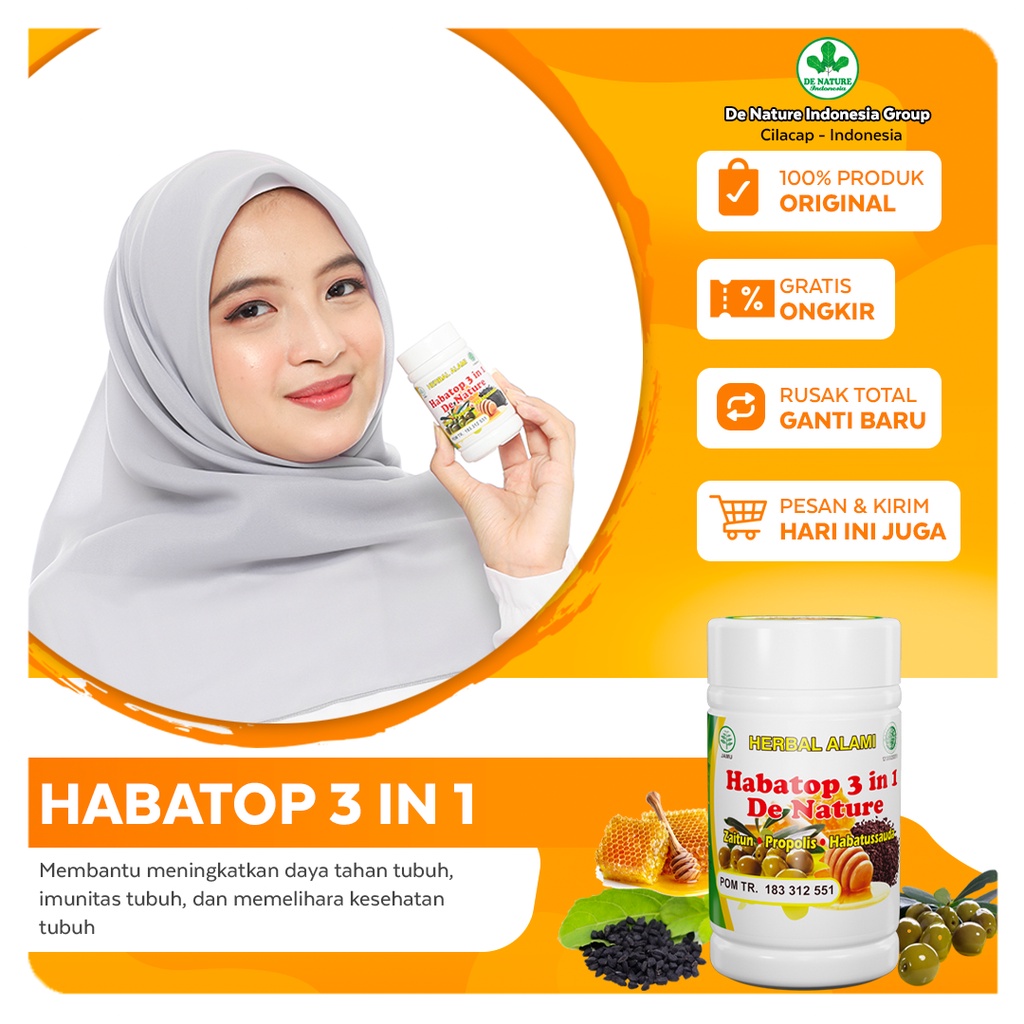 HABATOP 3 in 1 isi 50 Kapsul Obat Herbal Mengatasi Berbagai Macam Penyakit Suplement Kesehatan Memba