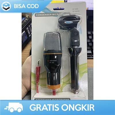 MIC CONDENSER REKAMAN STUDIO TAFFSTUDIO SF-666 ORIGINAL DENGAN STAND