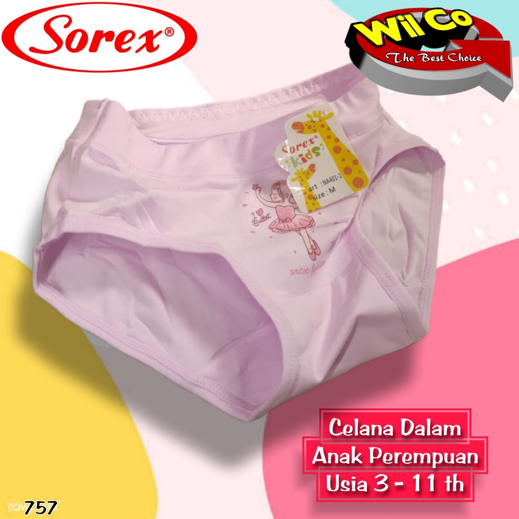 K757 - CELANA DALAM ANAK WANITA SOREX USIA 3 - 11 TH SIZE M-XL