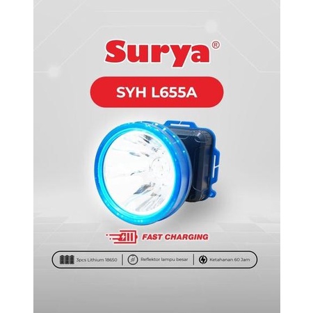 Surya SYH L655A Senter Kepala LED 65 Watt Berkualitas / Headlamp Rechargeable