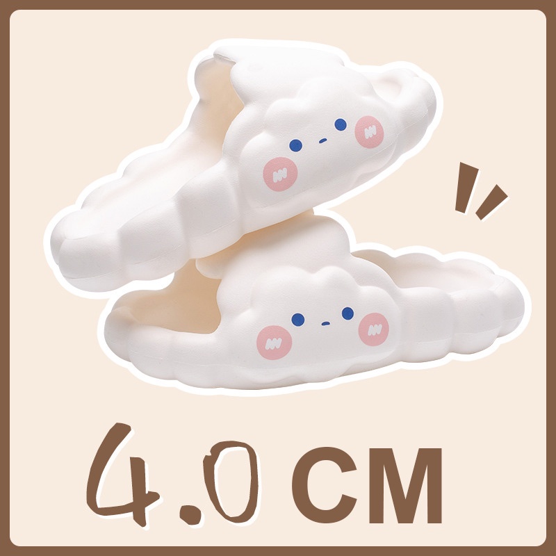 Sandal Selop Cute Cloud Sandal Wanita Sandal Rumah Jelly Import Sandal Pasangan Kamar Mandi Tebal Nyaman Empuk Nyaman Empuk Anti Slip Elastic Empuk EVA