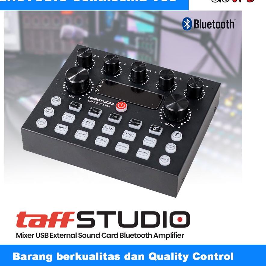 ♦ Taffstudio Centechia Sound Card V8S - USB External Sound Card Bluetooth Soundcard Amplifier Mixer 