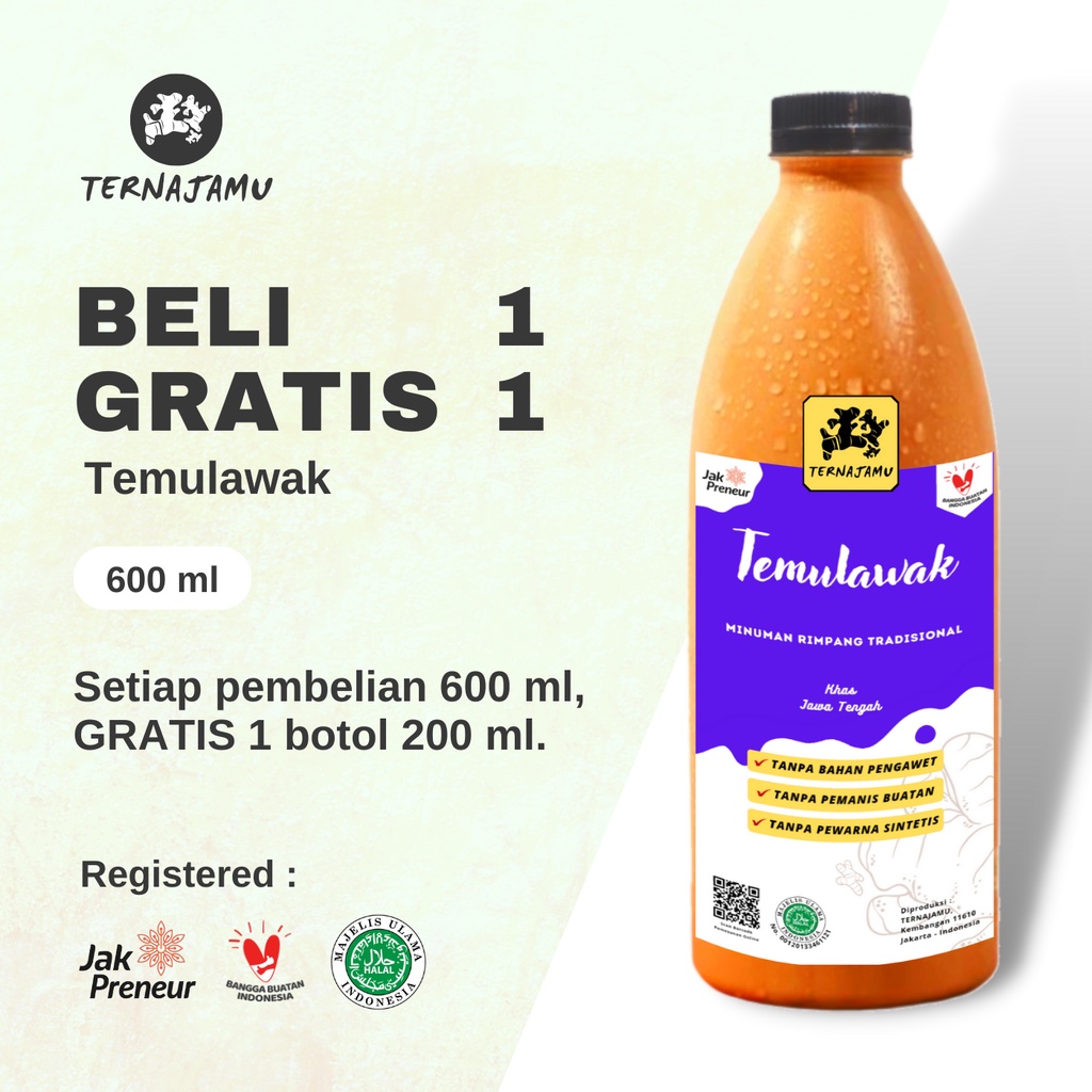 

Jamu Temulawak Kunyit / Temulawak Tawar Herbal Tradisional Penambah Nafsu Makan 600 ml - TERNAJAMU