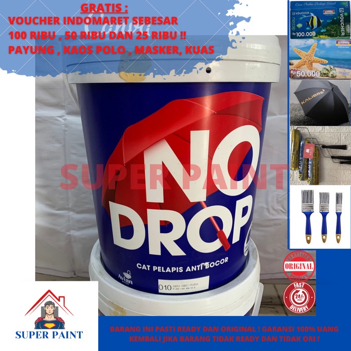 Terlaris Cat Pelapis Bocor Nodrop / No Drop Cat Tembok Semua Warna Ukuran 20Kg