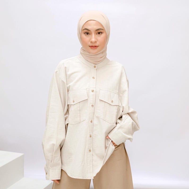 1KG MUAT 5PCS | RERE KEMEJA SAKU LINEN RAMI OOTD SELEBGRAM FASHION WANITA