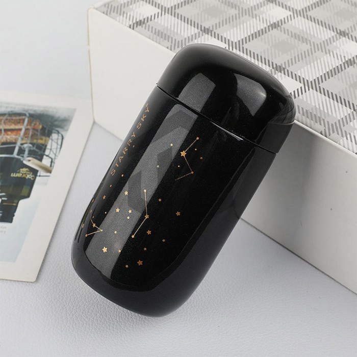 botol minum  TUMBLER BOTOL AIR MINUM GELAS KOPI TEH STAINLESS STEEL 200ML - Hitam(R8Z4) Botol Minum 