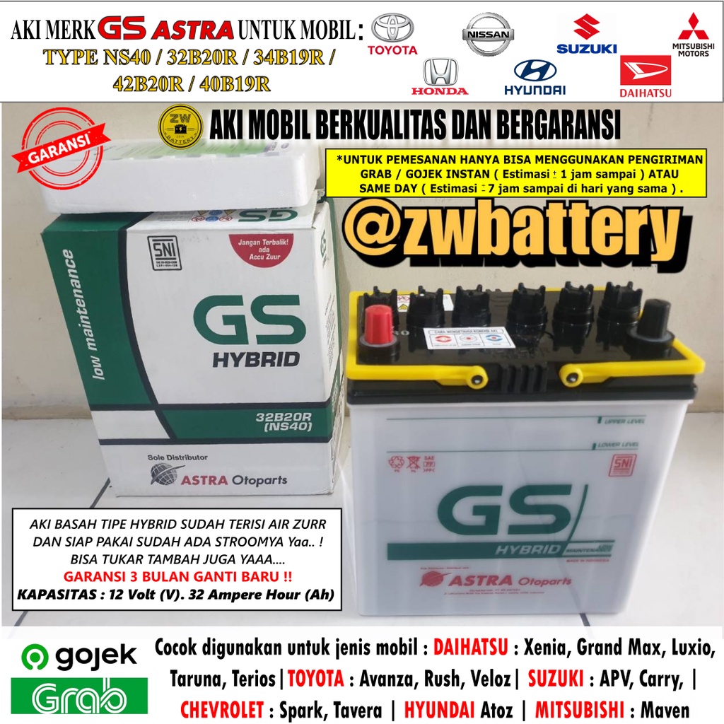 AKI MOBIL XENIA, AVANZA, GRANDMAX, CARRY, APV NS40 GS ASTRA HYBRID