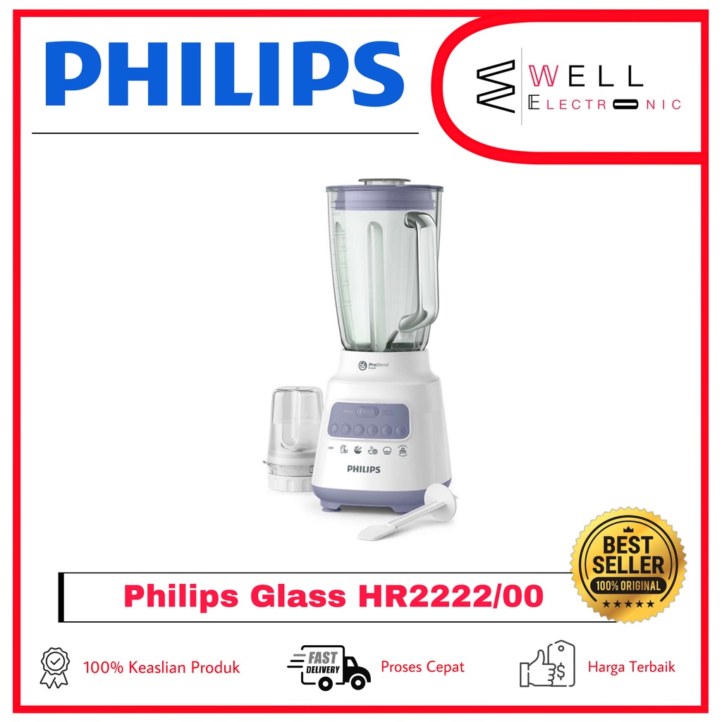 PHILIPS BLENDER KACA HR2222/00 LAVENDER GLASS JAR HR 2222 GARANSI 2 TAHUN RESMI