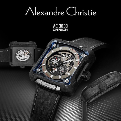 Jam tangan pria Alexandre Christie LIMITED AC 3030 MA CARBON AUTOMATIC original