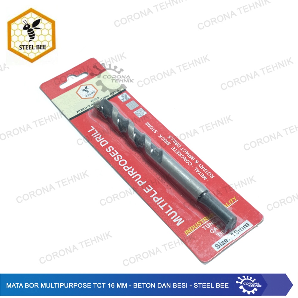 Beton dan Besi - Steel Bee - Mata Bor Multipurpose TCT 16 mm