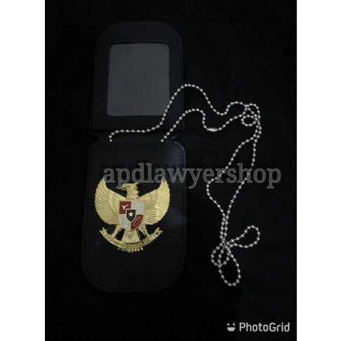

name tag id card dompet kalung lencana KTA burung Garuda RI kulit nov