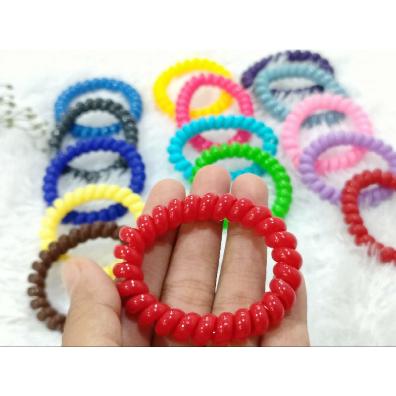 Ikat rambut spiral besar / kunciran spiral warna cantik