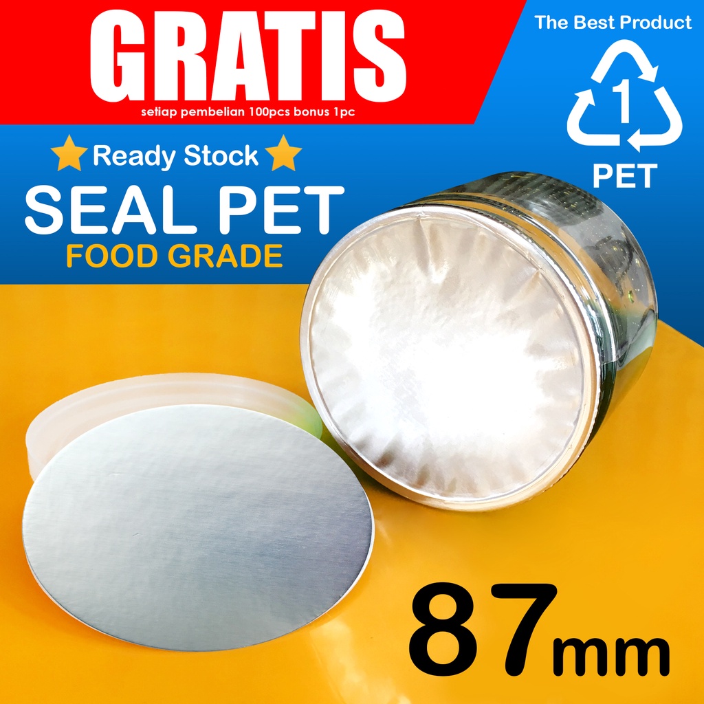 Foto Segel Toples / Seal Aluminium Induksi PET 8,7 cm Food Grade