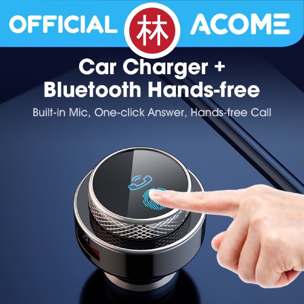 Acome ACC04 Car Charger 18W Bluetooth 5.0 USB Dual Port Fast Charging