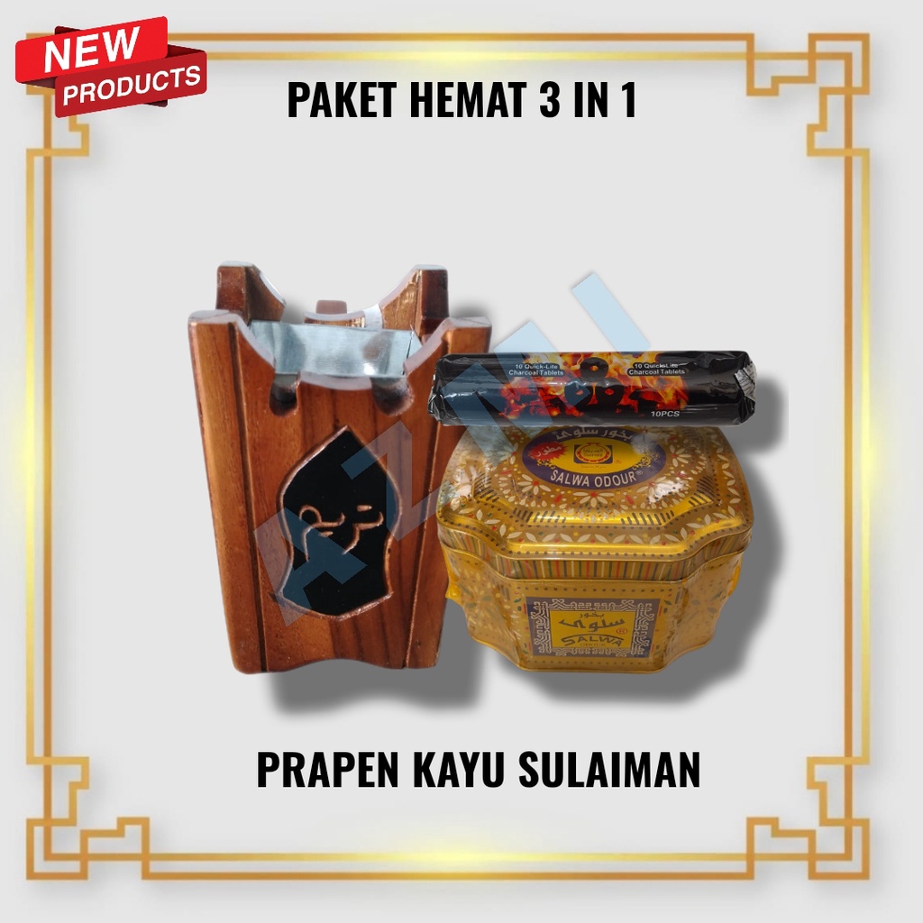 Paket Hemat Buhur Salwa Odour, Prapen Kayu dan Arang Briket