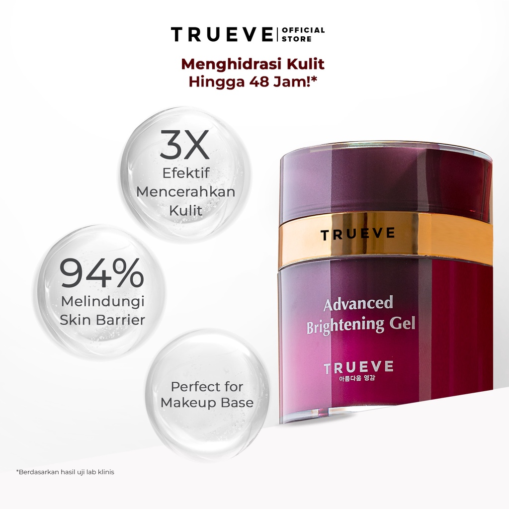 TRUEVE Advanced Brightening Gel (Premium Vitamin C (VCIP Dari Jepang) + 6X Ceramide - Moisturizer Gel Perawatan &amp; Pelembab Wajah Pagi Malem, Menjaga Skin Barrier Cocok Untuk Semua Jenis Kulit Wajah Kulit Kusam)