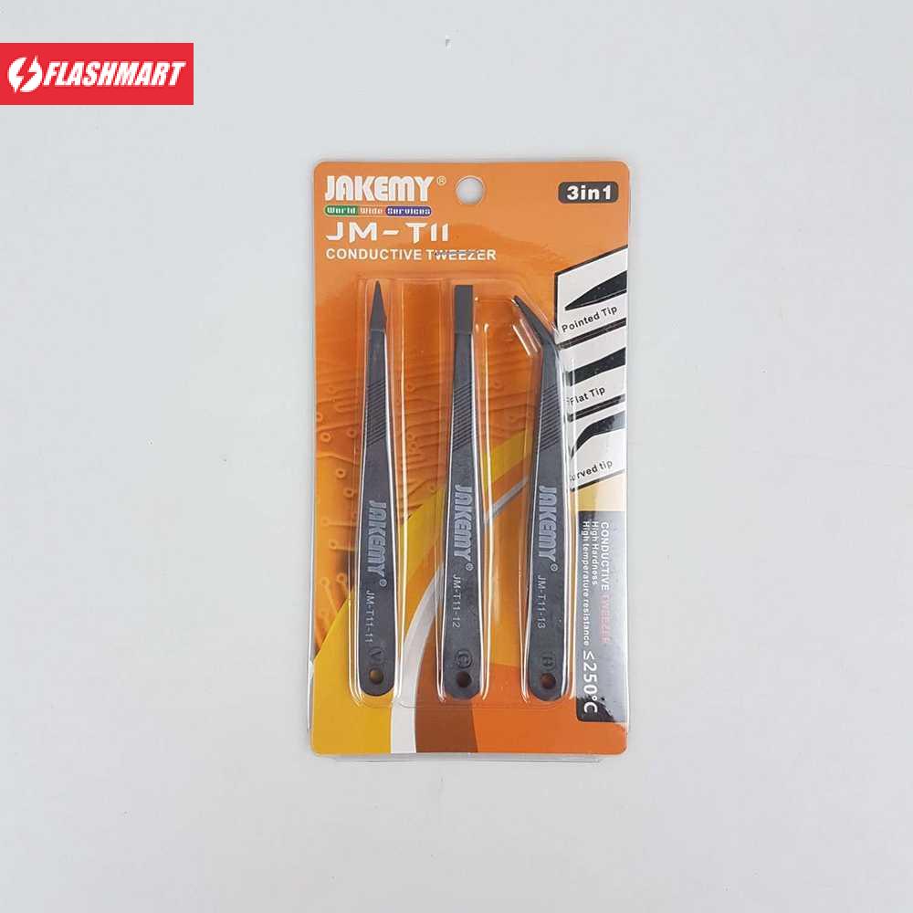 Flashmart High Anti Static Tweezers Suit 3 PCS - JM-T11