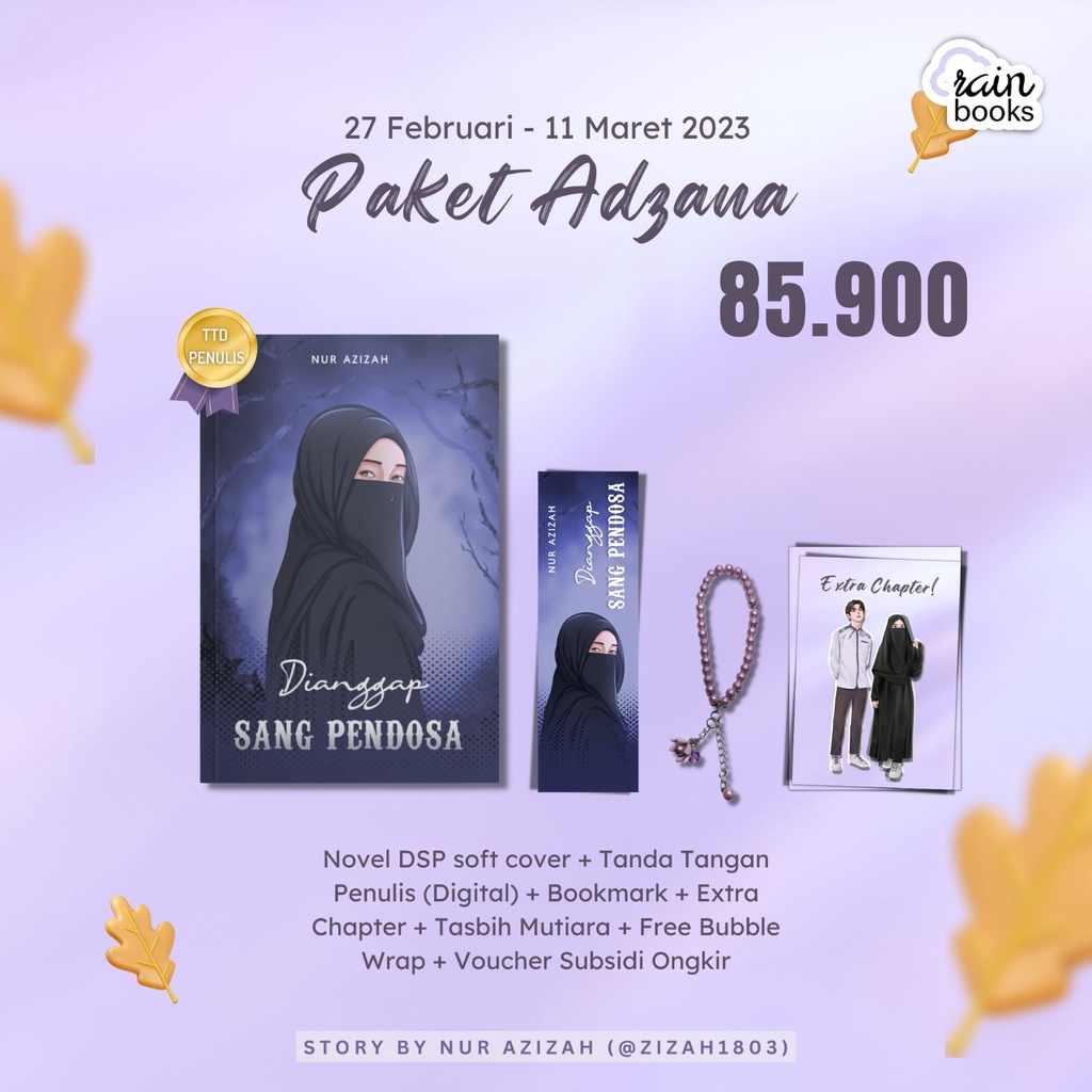 Novel Dianggap Sang Pendosa By Nur Azizah - Novel Wattpad Roman Religi Islami - Penerbit Rainbook