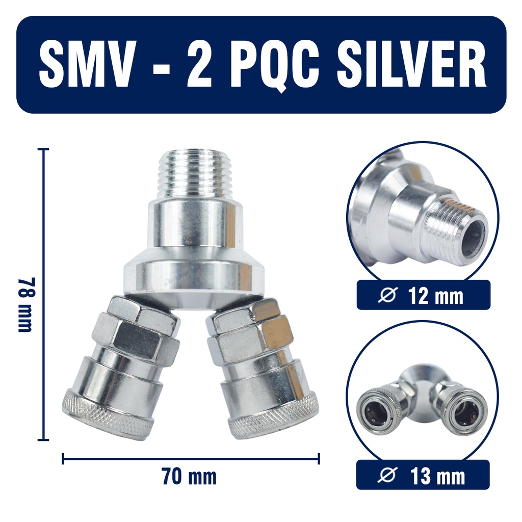 Quick coupler cabang 2 coupler kompresor 3 lobang sambungan selang angin kompresor konektor SMV SMY