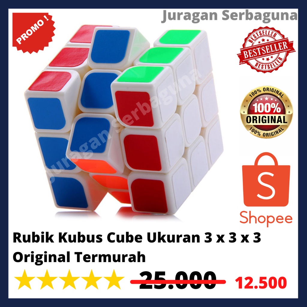 Rubik Kubus Cube Ukuran 3 x 3 x 3 Original Termurah