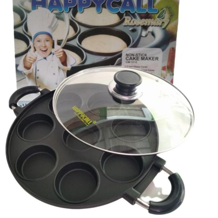 ❃ HAPPY CALL Cetakan Kue Martabak Mini 8 Lubang Datar Loyang Kue Lumpur Teflon Anti Lengket ☛