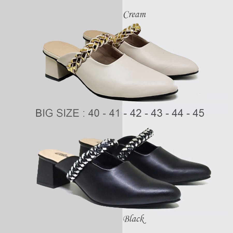 ZAGIB X MARCELA HEELS MULES | Sandal Sepatu Wanita Formal Ukuran Besar 40 41 42 43 44 45