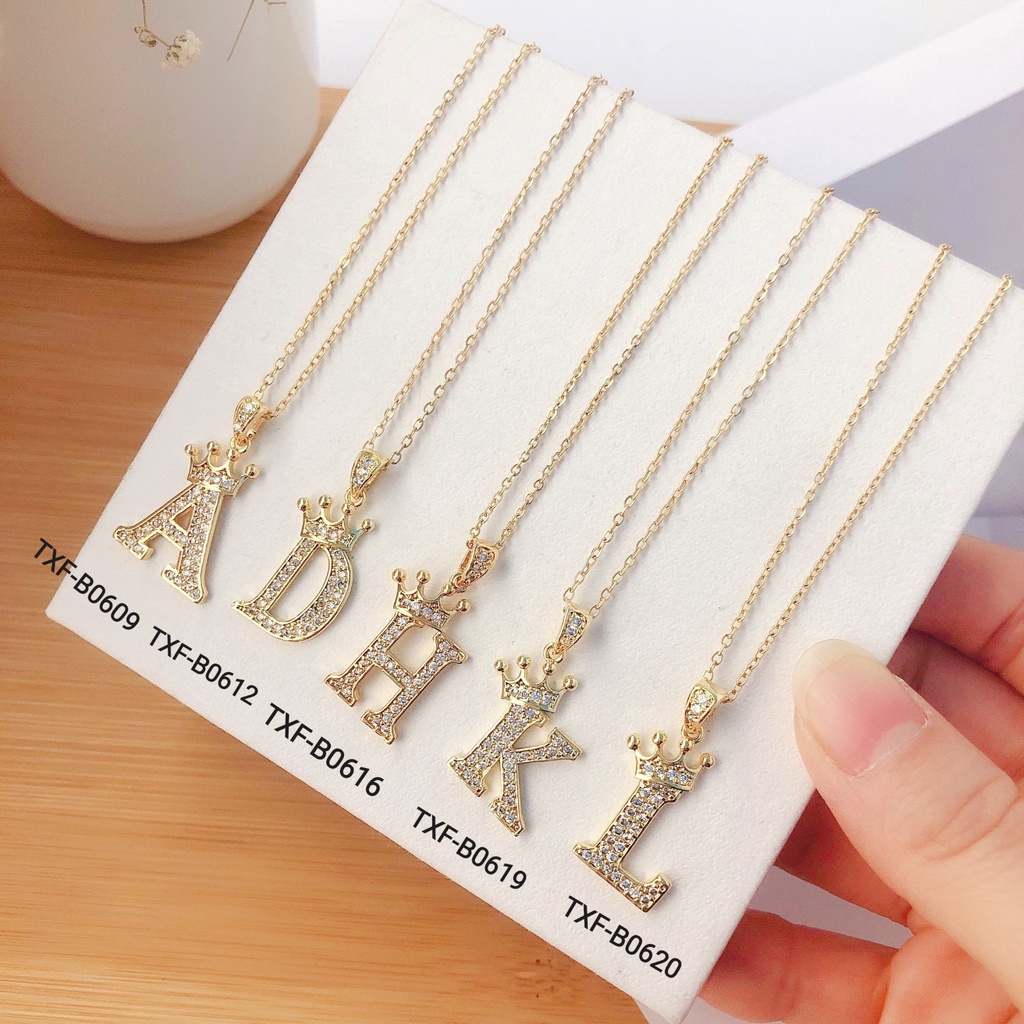 Kalung Huruf Perhiasan Wanita Fashion Jewelry D/L/S/H/M