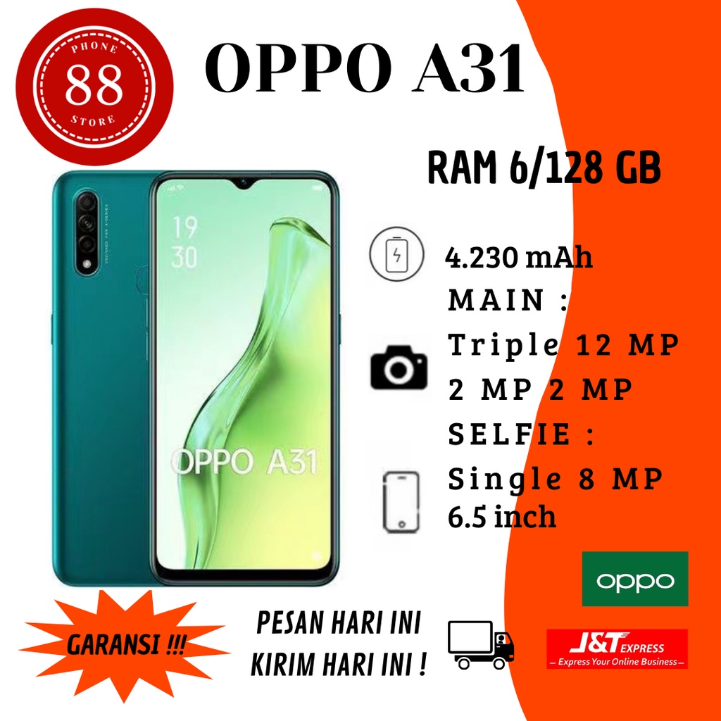 OPPO A31 RAM 6/128GB GARANSI 1TAHUN