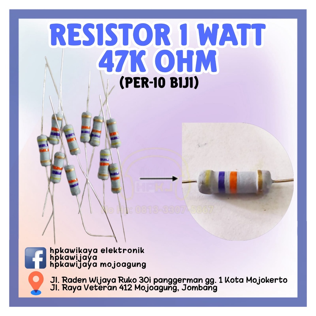 ( 40PCS ) RESISTOR 1 WATT 47K OHM 1watt 47kohm R 1 watt 47k ohm