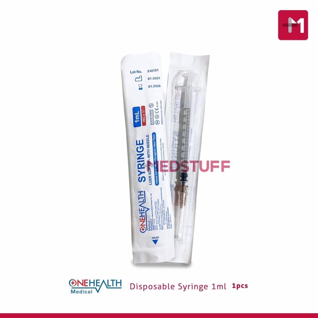 Disposable Syringe Onehealth 1ml Spuit 1cc Spoit 1cc Jarum Suntik 1cc
