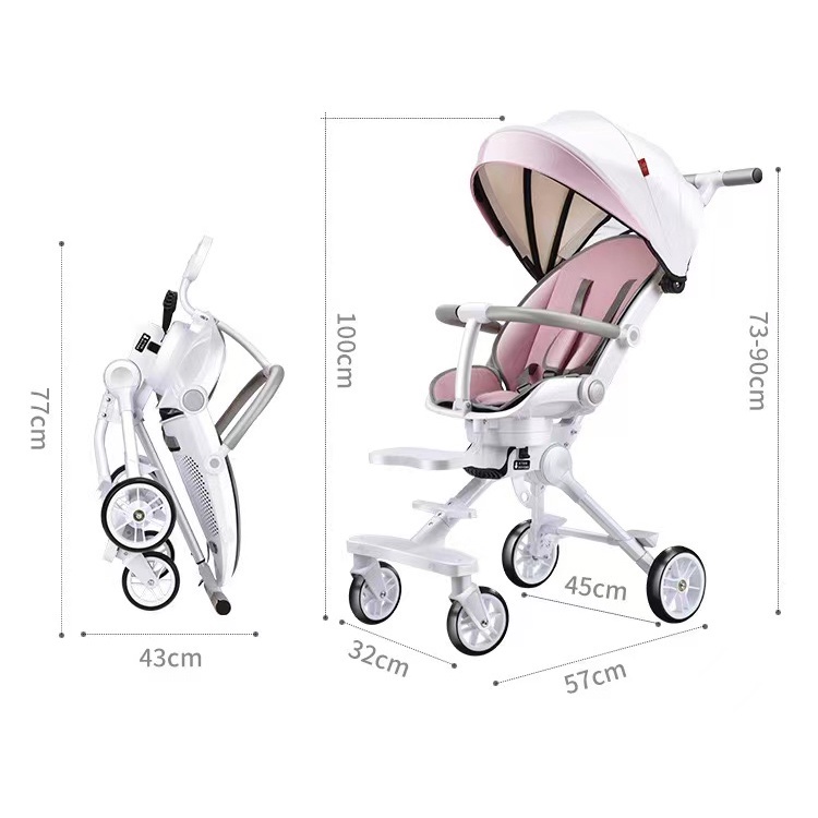 Mmflight Stroller Baby Kereta Dorong Bayi 2 Arah Traveling Lightweight Foldable(Bisa Duduk Dan Berbaring)