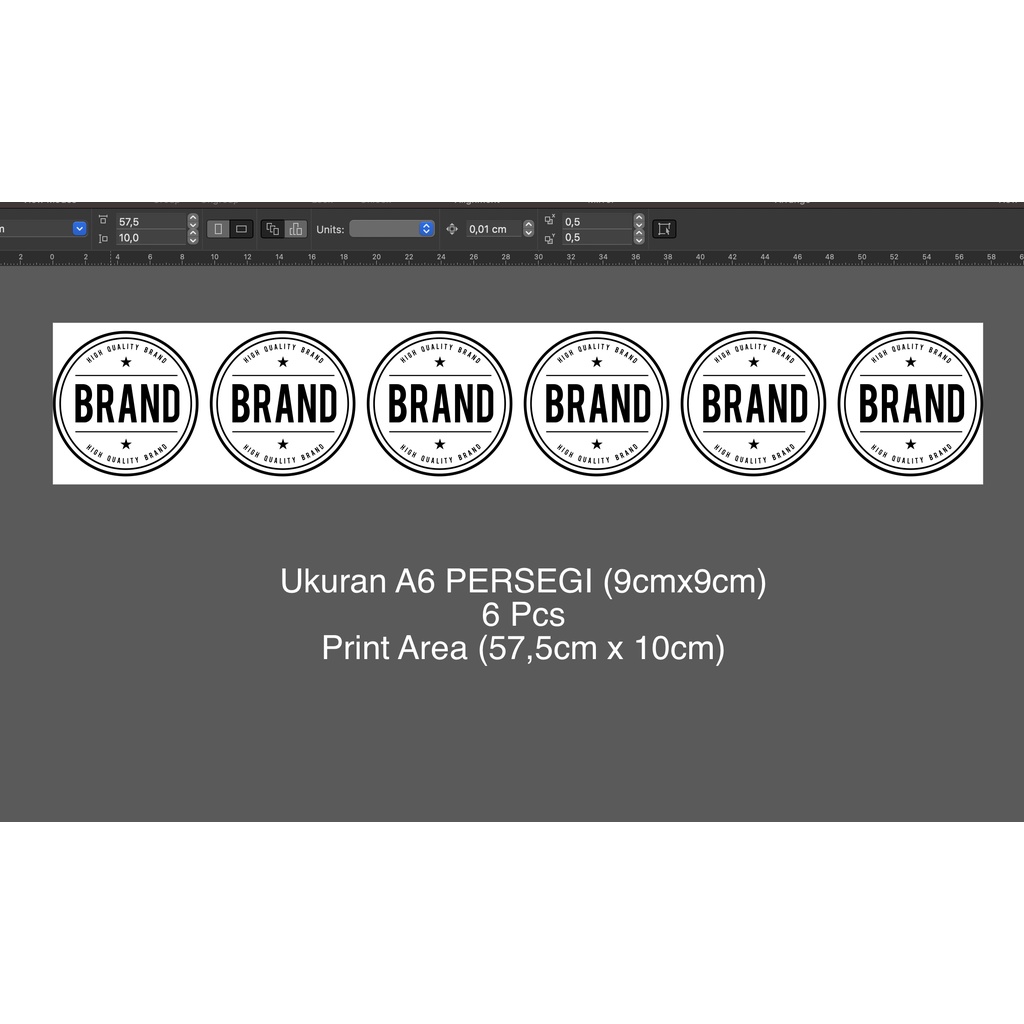 Bantuprint A6 PERSEGI || 9cm x 9cm || 57,5 cm x 10 cm (1 BARIS PRINT AREA)