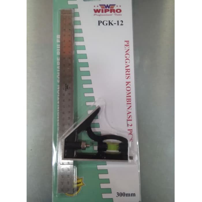 WIPRO PENGGARIS KOMBINASI SIKU TUKANG WATERPAS 12" PGK-12