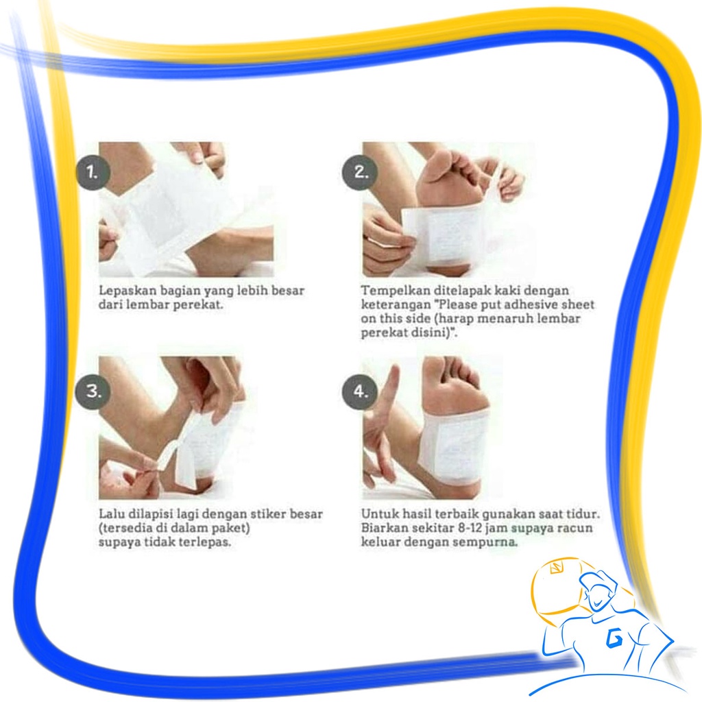 Koyo Kaki Kinoki Gold Detox Foot Pads Original Perawatan Kaki Isi 10 Pads Sachet Koyo Kesehatan Membuang Racun