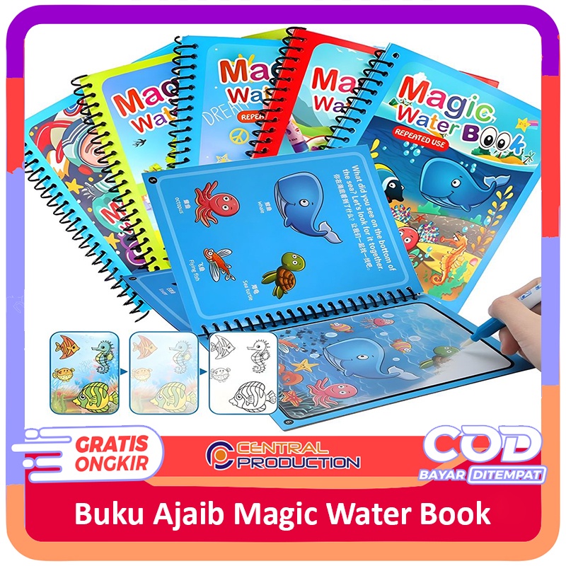 

Magic Water Coloring Book Buku Mewarnai Doodle Book Reuseable Pena Air