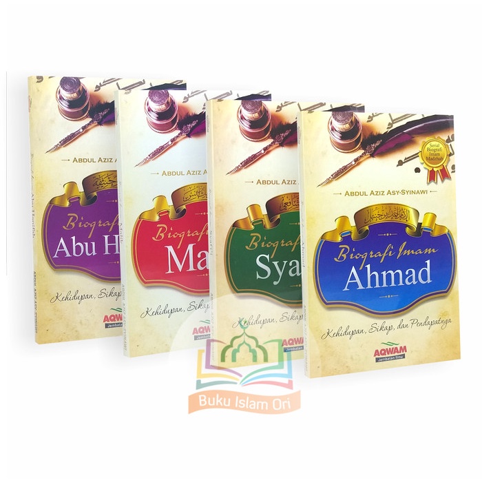 Terlaris Paket 4 Buku Serial Biografi Imam Madzhab - Empat Imam Madzhab - Aqwam