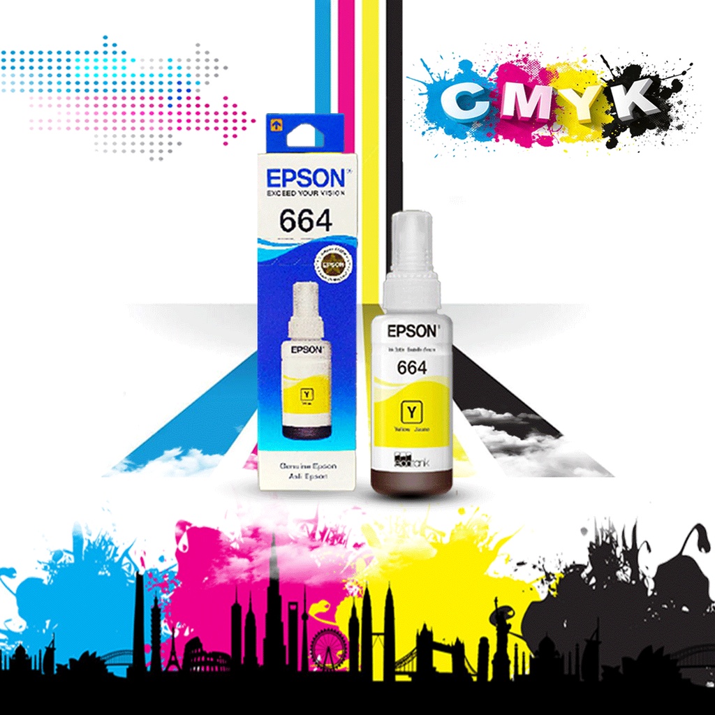 Tinta Epson 664 YELLOW SERIES L360 L120 L110 L210 L220 L310 L850 L805 L1800 L800 L362 L365 L365 L366 L377