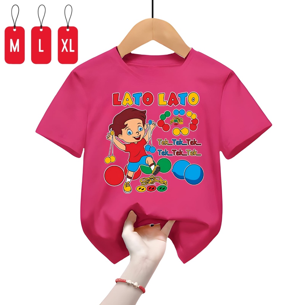 Hzl_outfit Kaos Lato Lato Tek Tek Tek  Anak Laki Laki Dna Perempuan Full Printing