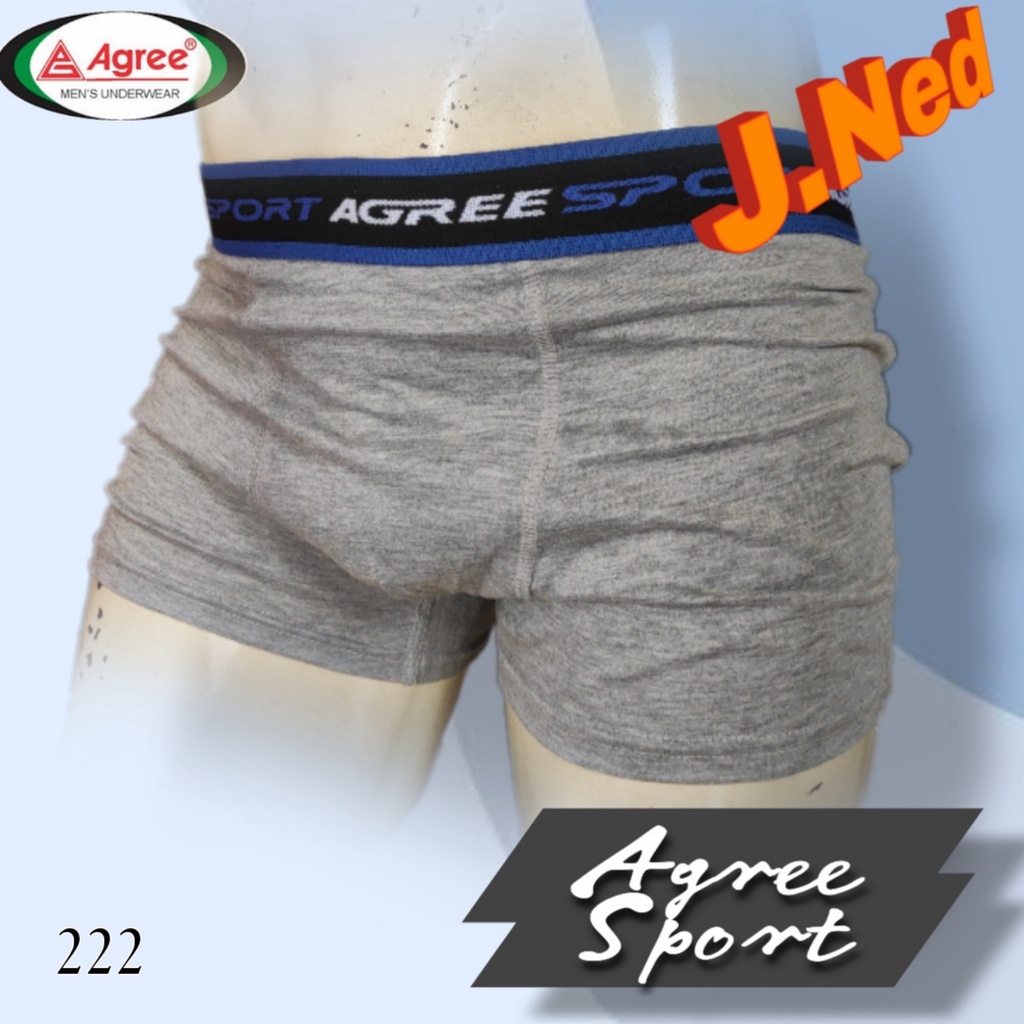 J222D - (PER BOX ISI 2 PCS) CELANA DALAM BOXER PRIA AGREE SIZE M, L, XL