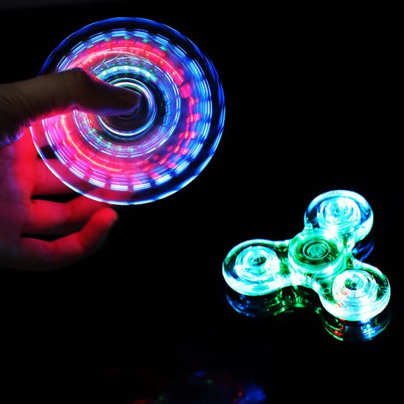 Mainan Fidget Spinner Led Fidget Hand Spinner dengan Lampu LED Untuk Mengurangi Stress