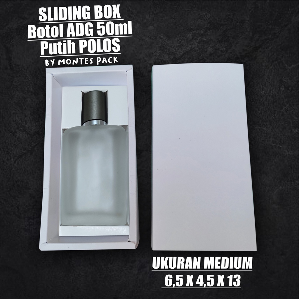 

Slide Box Polos putih / SLIDING BOX botol adg 50ml / Polosan