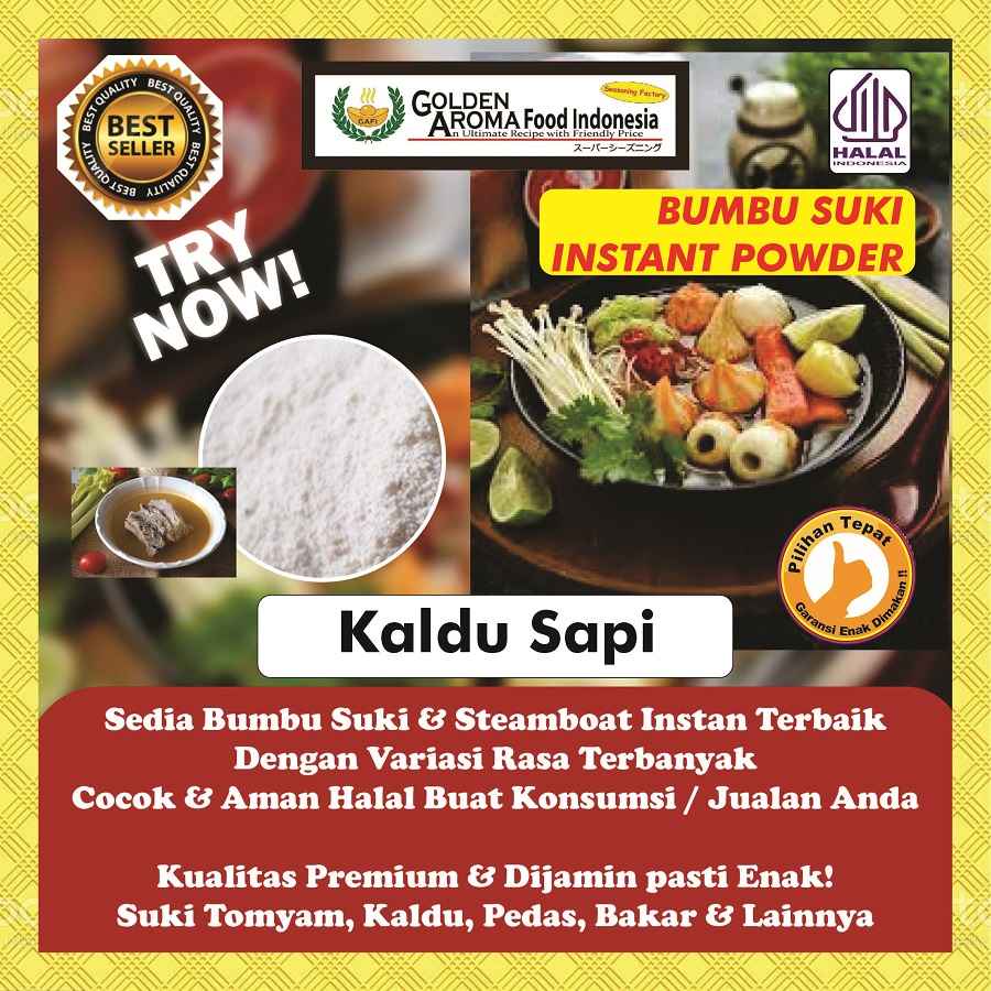 

BUMBU SUKI INSTAN Kaldu Sapi 1Kg Steamboat Shabu Hotpot Rasa Beef Broth Kiloan 1 Kg Halal Sabu Kuah Soup Original Stemboat Steambot Steamboot Sukiyaki Grill Bakar Instant Gafi Murah Enak Terbaik Premium Promo bukan Bamboe Korea
