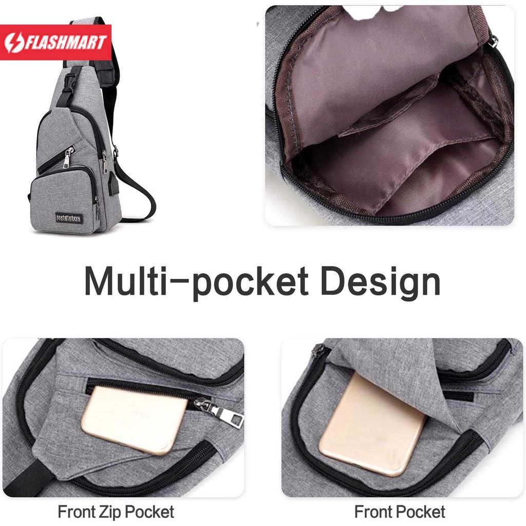 Flashmart MeiJieLuo Tas Selempang Crossbody Bag dengan USB Charger Port - MJ168