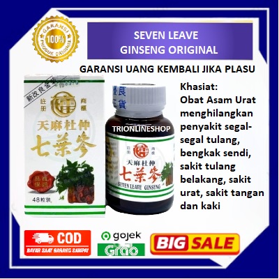 Seven Leave Ginseng Original Obat Herbal Asam Urat Rematik Nyeri Otot Sendi Pegal Linu