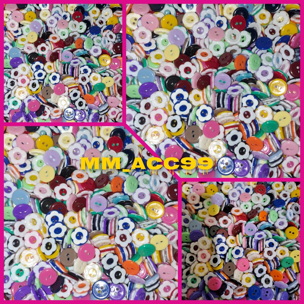 KANCING SAKURA 13MM WARNA WARNI MIX ISI 144PCS