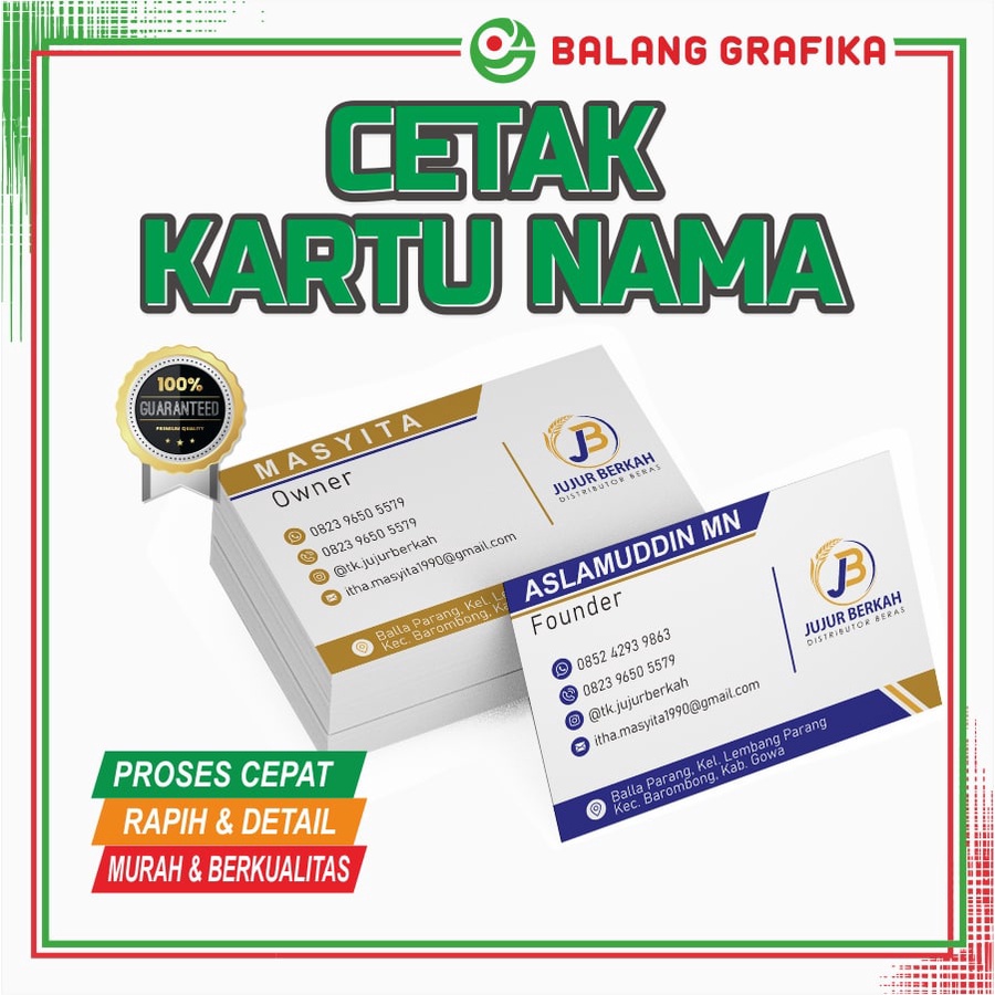 

Cetak Kartu Nama Custom Bahan Tebal
