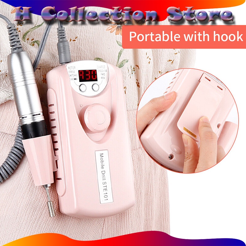 1PC Alat Kikir Kuku Elektrik 30000 Rpm Portable Rechargeable Nail Drill Polisher Grinding Untuk Manicure Nail Art Tool